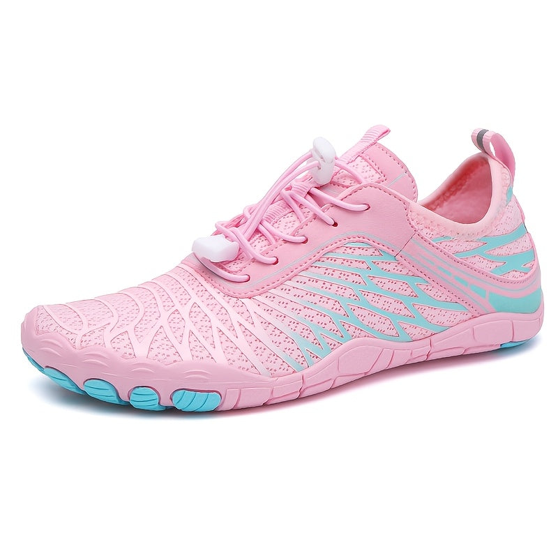 Women's Trail Running Barefoot Shoes Wide Toe Box Non-Slip – Healthy Minimalist Sneakers for Hiking Outdoor Walking – Lightweight Breathable Barefoot Footwear White Black Pink US Size 6–11
