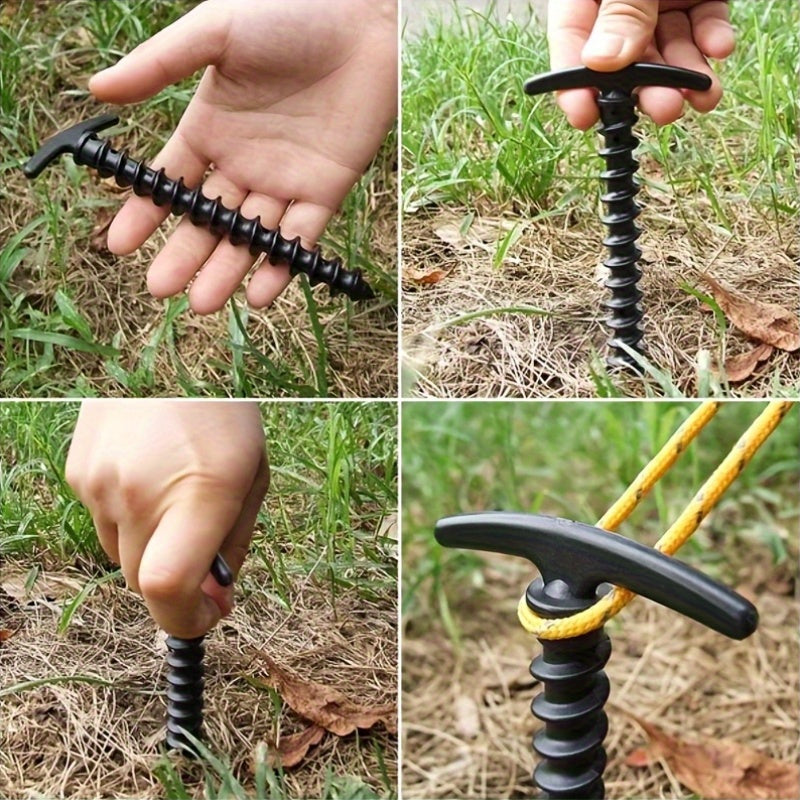 Camping Tent Stakes 12-Pack High Strength Lightweight Wind-Proof Rotating Ground Nails for Tent Tarp Camping Hiking Mountaineering Fishing Outdoor Activities