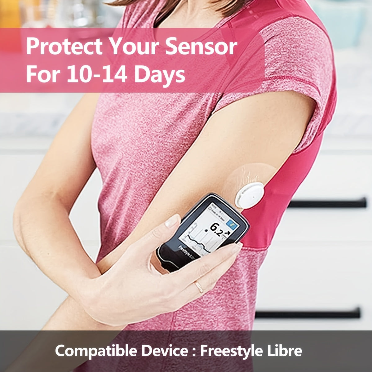 Libre Sensor Adhesive Patches 100pcs Latex-Free Strong Adhesion PU Film CGM Protection Patches for FreeStyle Libre 2 & 3 Transparent No Center Adhesive Pre-Cut