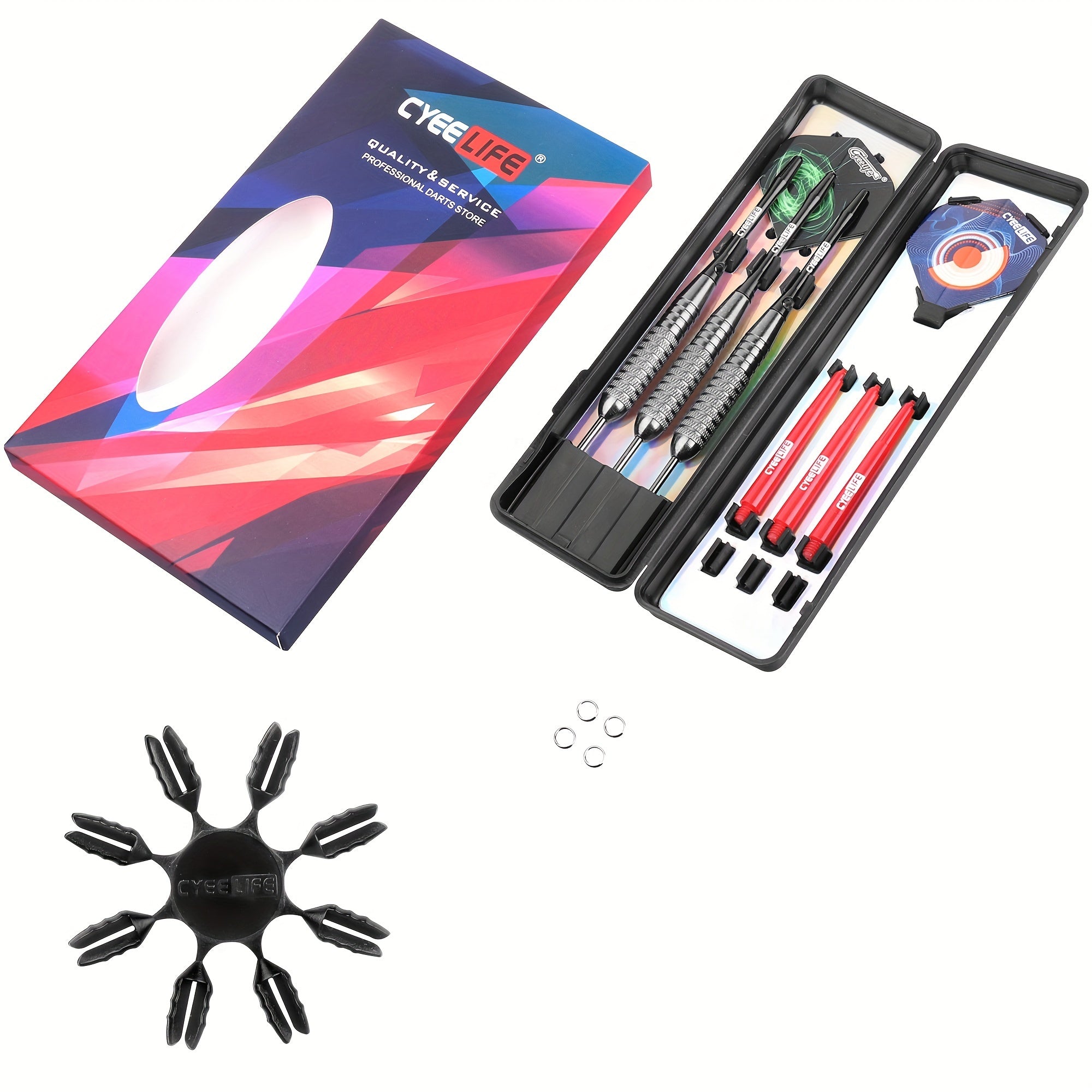 Steel Tip Darts Set Professional 0.78oz with Carrying Case Aluminum & PVC Shafts Extra Flights Plastic Protectors Complete Dart Accessory Kit for Beginners & Pros