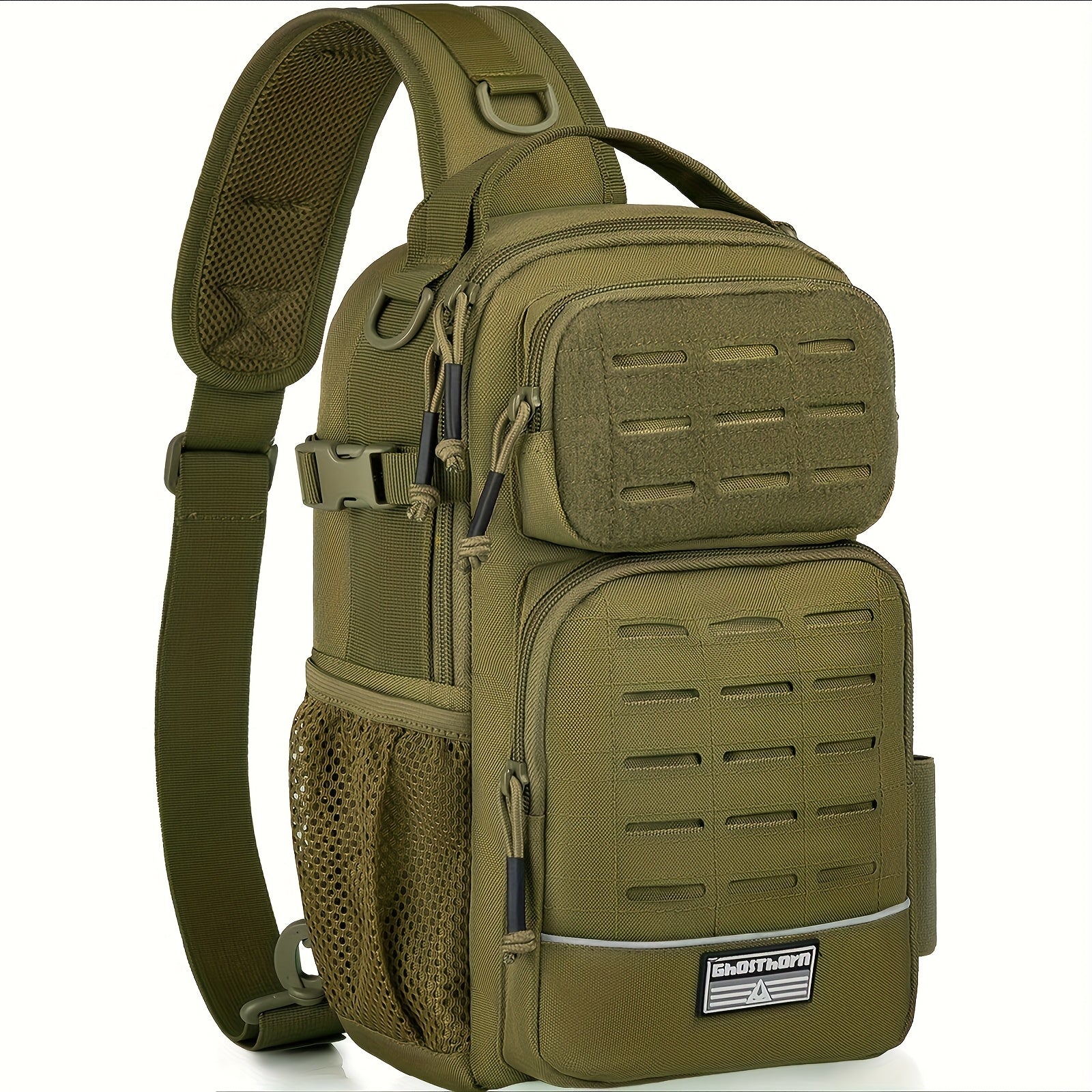 Tactical Camouflage Shoulder Bag – Military Style Crossbody Sling Bag for Outdoor Hiking Camping Hunting Travel Men Women Black Green Khaki Camo