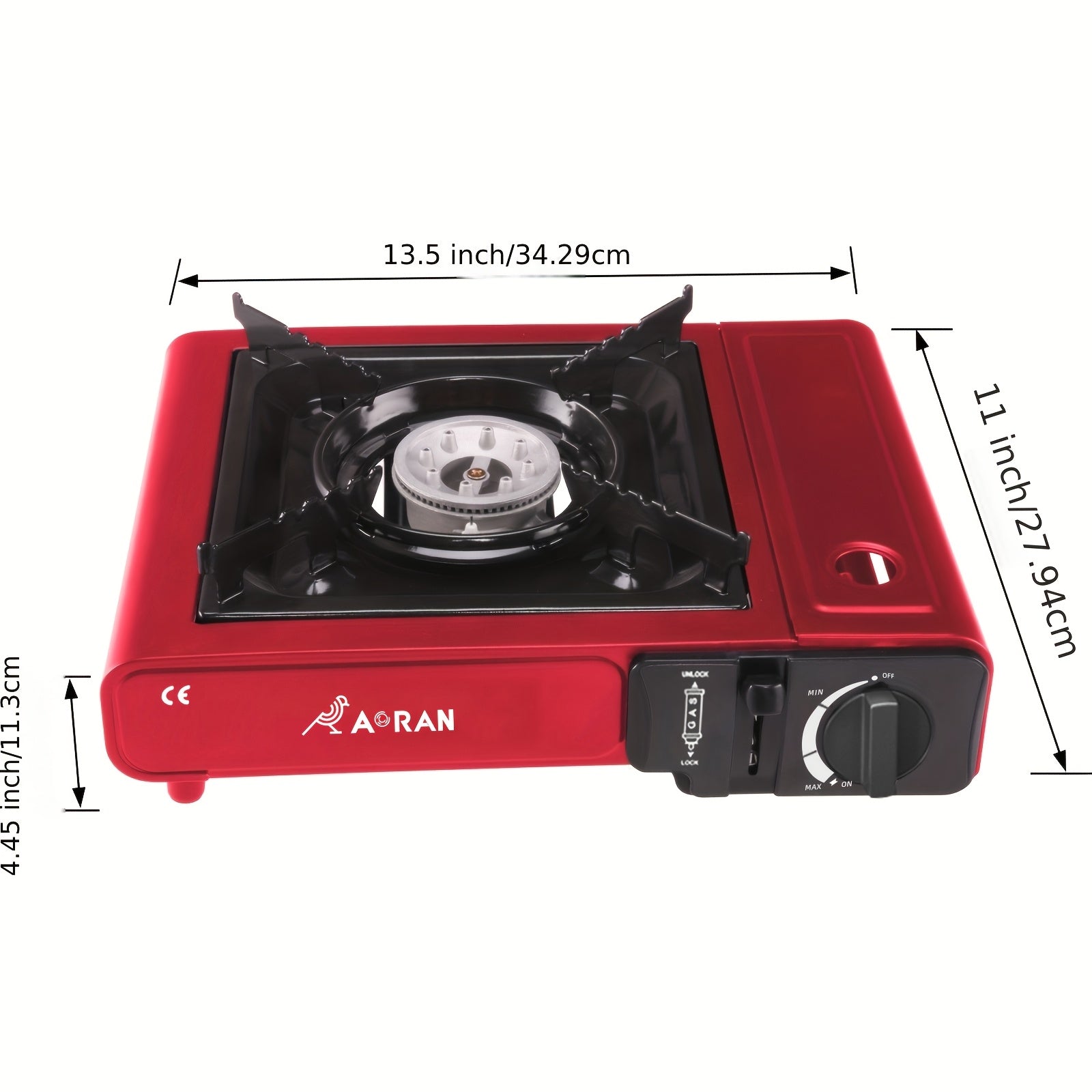 Portable Butane Camping Stove with Piezoelectric Ignition & Safety Lock – Windproof Outdoor Camp Burner for Hiking BBQ Korean Cooking, Overvoltage Protection, Energy Efficient