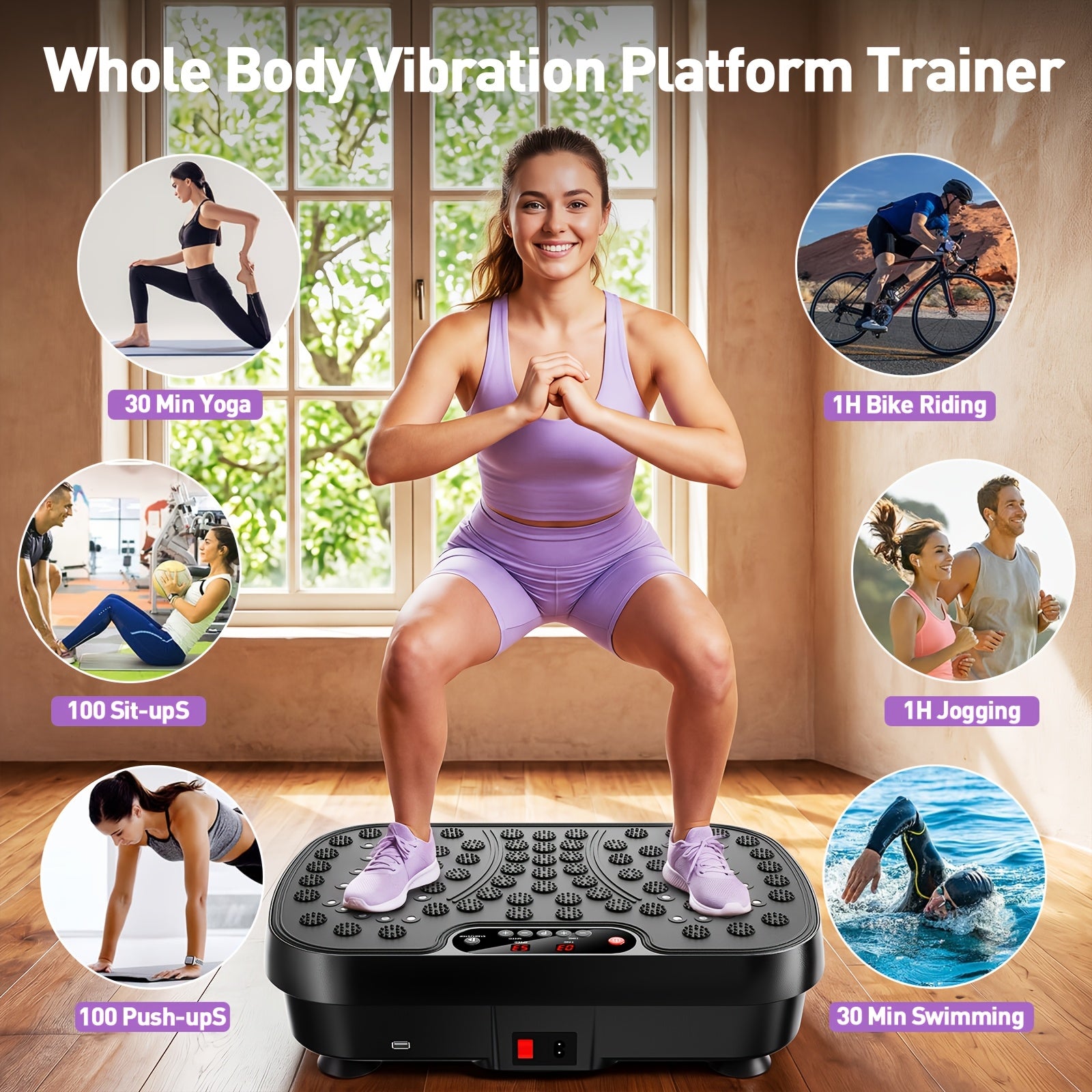 Vibration Plate Exercise Machine for Weight Loss Lymphatic Drainage Full Body Workout 99 Speed Levels Quiet 330lbs Capacity – Portable Home Gym Platform for Muscle Toning Fat Burning
