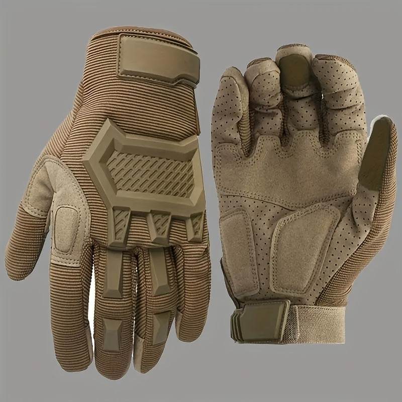 Windproof Touchscreen Gloves – Double-Layer Full-Finger Tactical Outdoor Gloves for Cycling, Hiking, Hunting & Driving, Breathable Slip-Resistant Camo Design, M & L