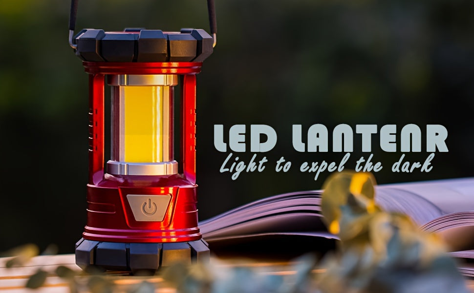 Rechargeable Camping Lantern 2-Pack – 1500LM LED Camp Light with Phone Charger 3 Light Modes Portable Hurricane Lantern for Emergency Outdoor Power Outage