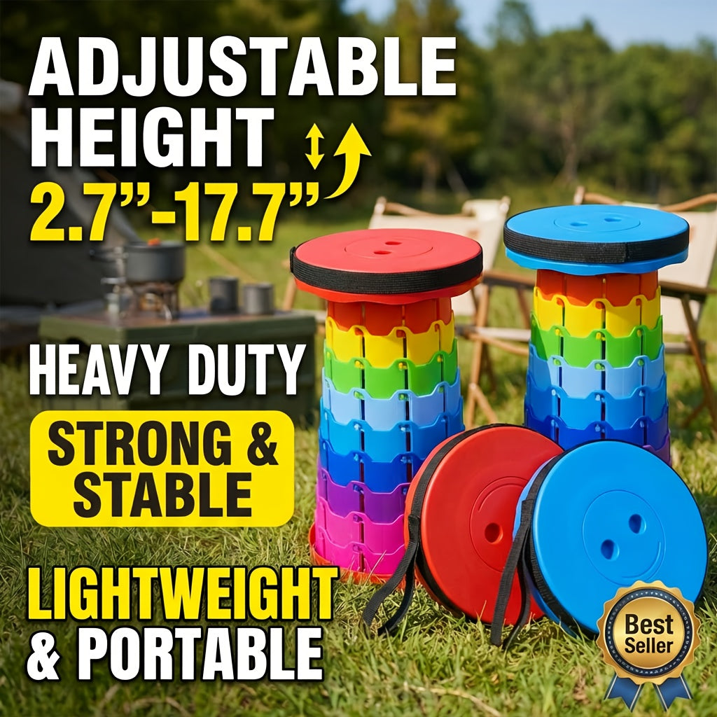 Portable Folding Stool 2 Pack 400 Lbs Capacity Collapsible Lightweight Seat – Camping Fishing Hiking BBQ Kitchen Indoor Outdoor Rainbow Gift