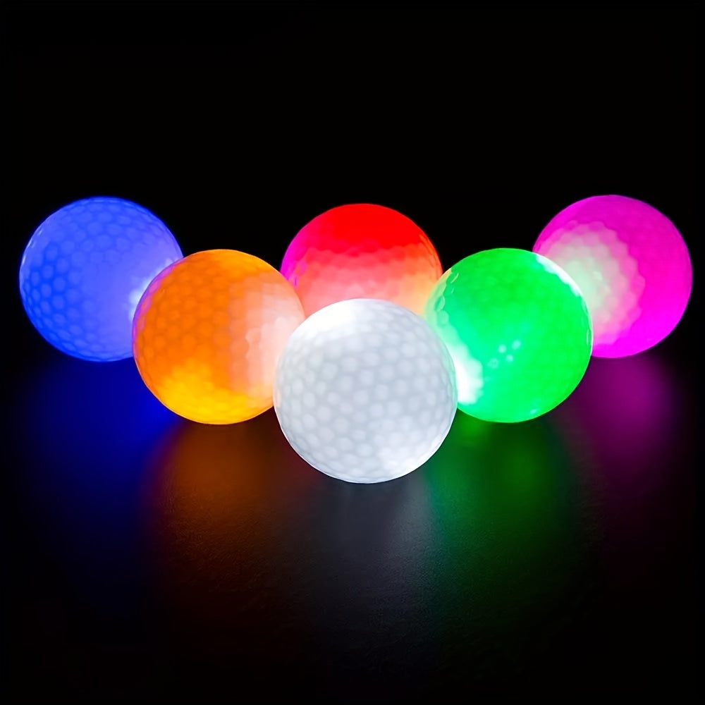 Glow in the Dark LED Golf Balls 6-Pack Night Golf - Light Up Impact-Activated Golf Balls 8-Min Glow 40hr Battery 6 Colors for Night Practice, Backyard Games, Nighttime Golf & Unique Golf Gifts
