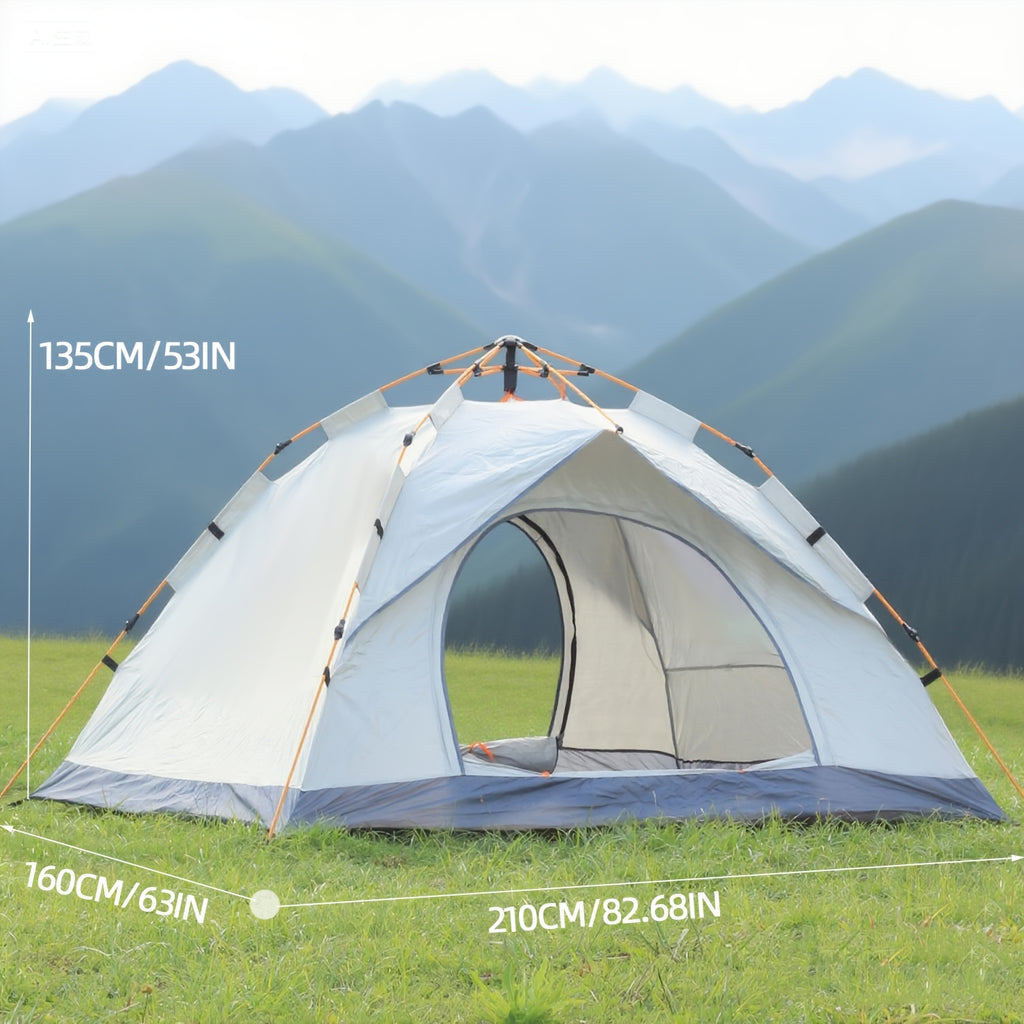 Pop Up Camping Tent 4 Person Automatic Instant Setup UV Protection Insect Net Sunshade Waterproof Family Tent for Beach Park Outdoor Camping Hiking Adventures