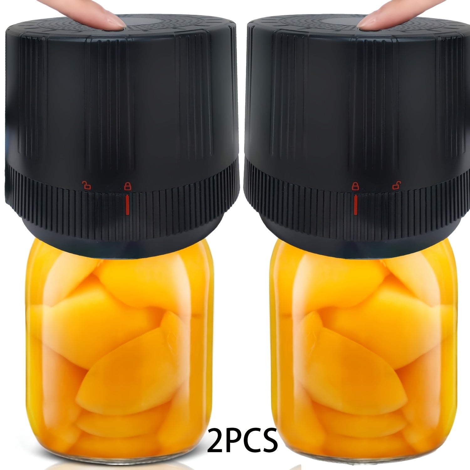 Electric Cordless Vacuum Sealer for Mason Jars Wide Mouth Standard Mouth Food Storage Fermentation Kit Black 1pc 2pcs