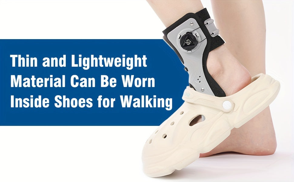 Foot Drop Corrector Brace with Airbag Support Breathable Ankle Brace BOA Strap Lace-Up Closure Triangle Support for Daily Wear Recovery Walking Left or Right Foot S-XXL