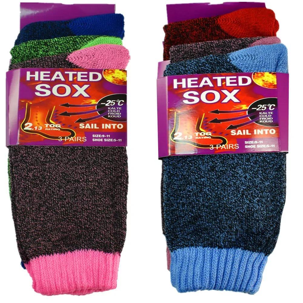 Thermal Socks for Women 6 Pairs Winter Warm Thick Cushioned Crew Socks for Hiking Camping Skiing Cold Weather Boot Socks Size 9-11 Multicolor