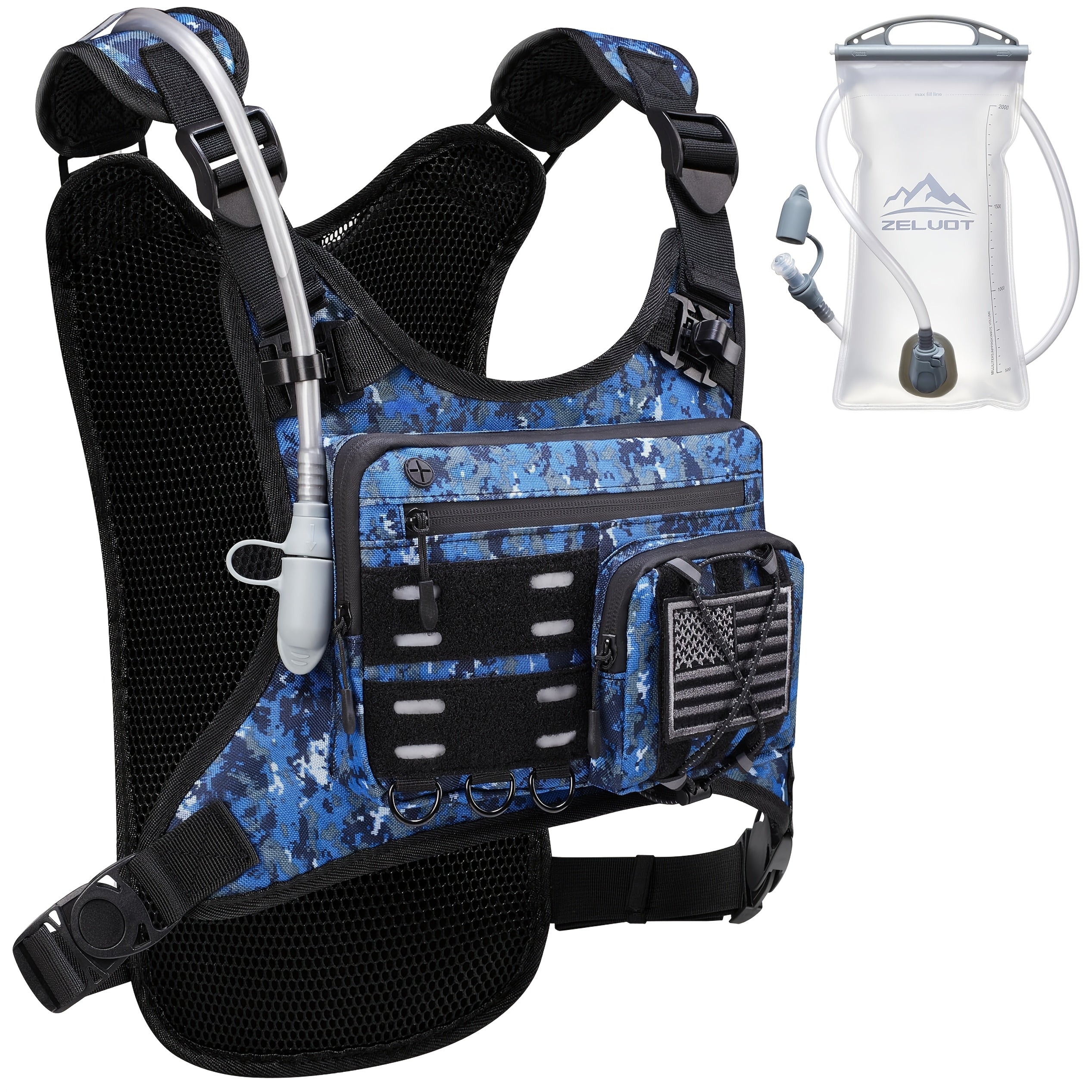 Running Hydration Vest with 3L Water Bladder – Lightweight Adjustable Chest Pack, Reflective Gear Holder for Men & Women, Trail Running, Hiking & Marathon, 7 Colors