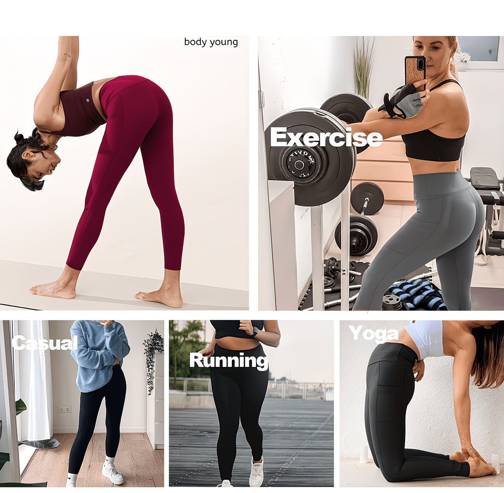 Tummy Control Leggings for Women 5 Pack – Hip Lifting Quick Dry High Stretch Breathable Yoga Gym Pilates Workout Pants XS-XL Mixed Colors