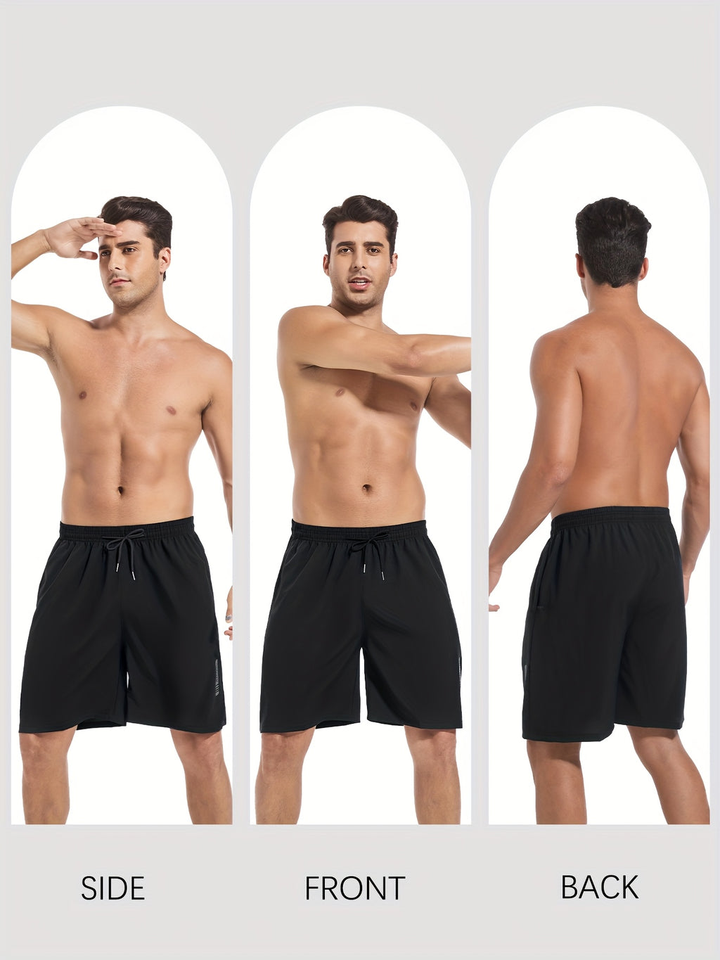 Men's Sports Gym Shorts 5-Pack Quick Dry Lightweight Basketball Running Woven Fabric Stretch Waistband Side Zip Pocket S M L XL XXL Mixed Colors