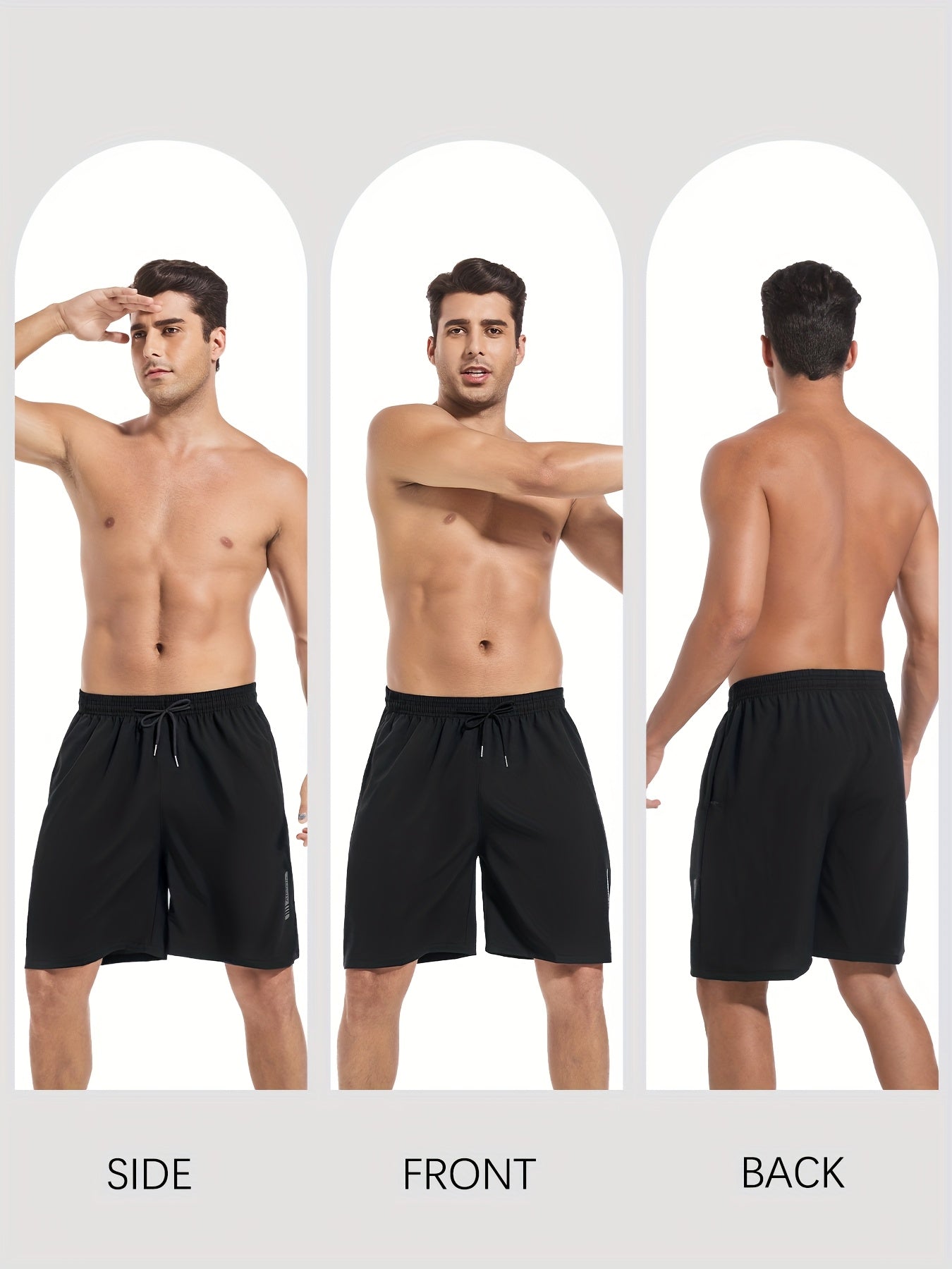 Men's Sports Gym Shorts 5-Pack Quick Dry Lightweight Basketball Running Woven Fabric Stretch Waistband Side Zip Pocket S M L XL XXL Mixed Colors