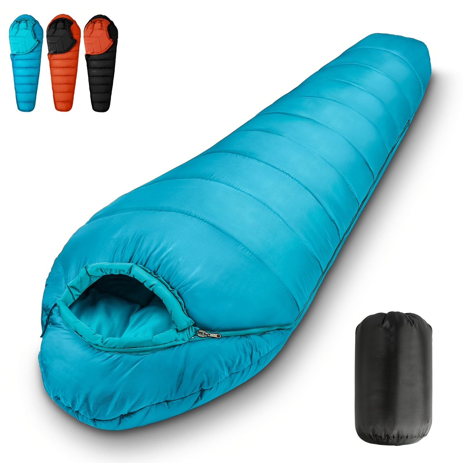 Mummy Sleeping Bag 15-45°F 3-4 Season Cold Weather Ripstop Shell Synthetic Fill Anti-Snag Zipper Lightweight Washable for Backpacking Camping Hiking Adults Up to 6ft