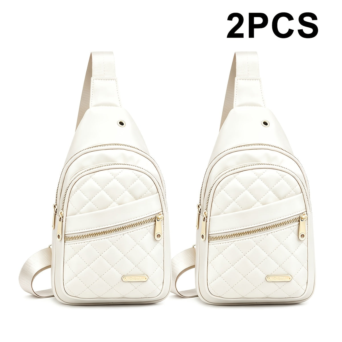 Quilted Sling Backpack Crossbody Bag – Adjustable Shoulder Strap Zipper Casual Daypack for Women Men Travel Everyday Use, Multiple Colors