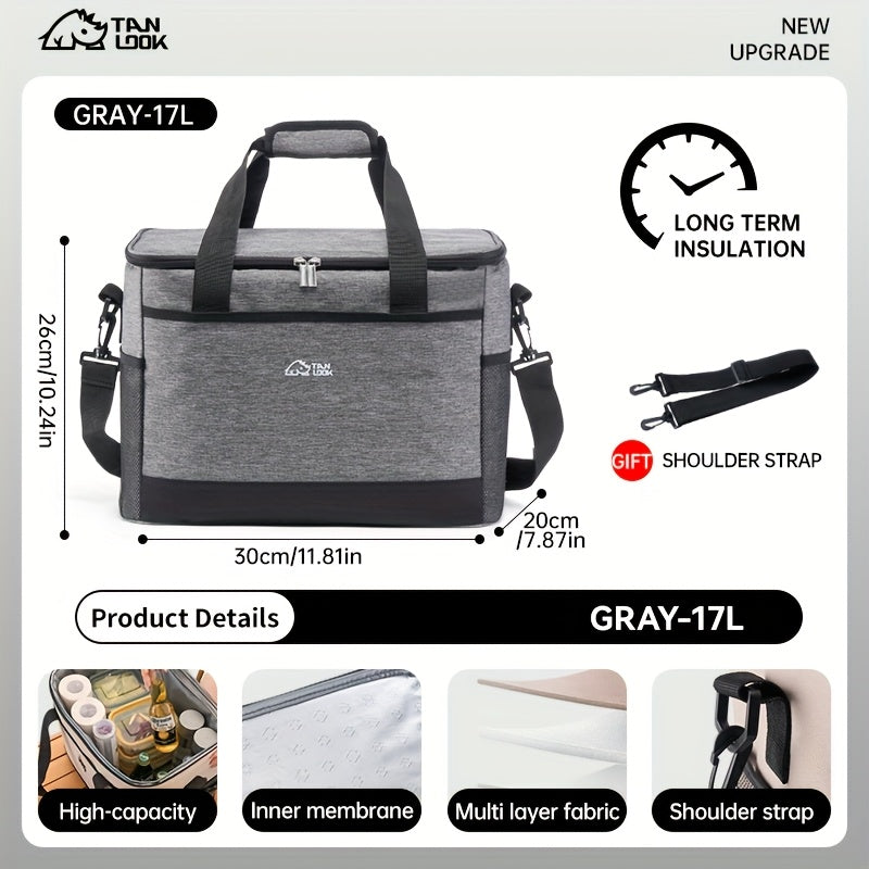 Insulated Cooler Bag Large Capacity Portable Lunch Bag for Camping Hiking Picnic Beach Car Travel Outdoor Food Storage