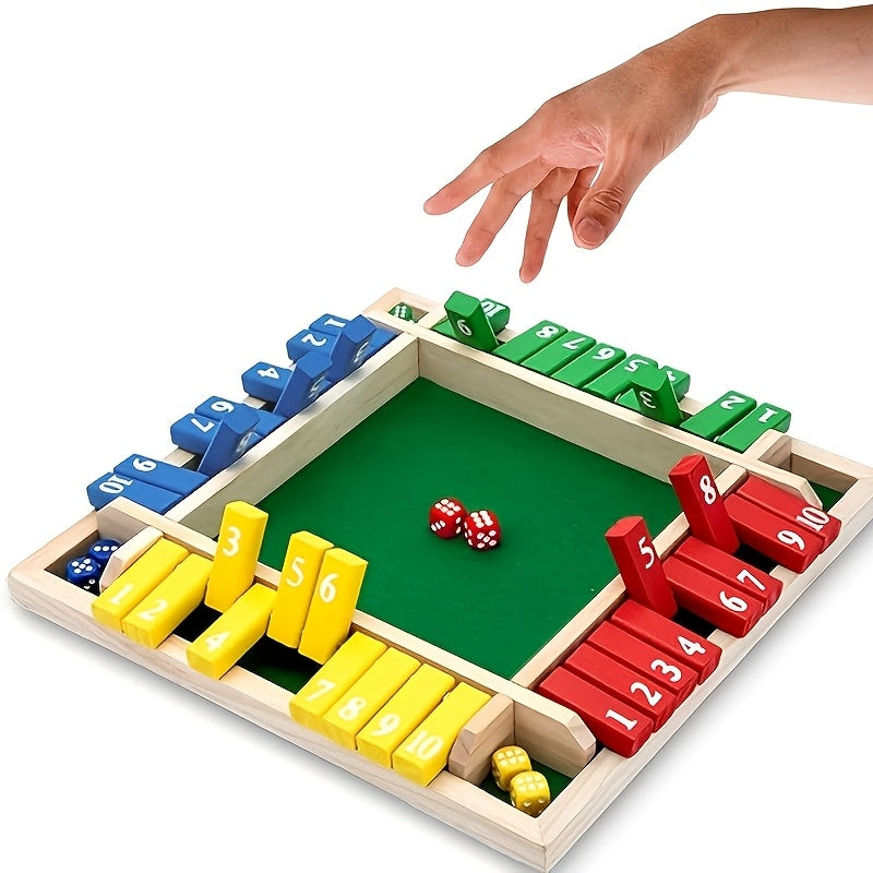 Classic Wooden Dice Strategy Board Game for 2-4 Players – Fun Adult Party Game for Social Nights, Family Game Night, Group Activities & Indoor Entertainment