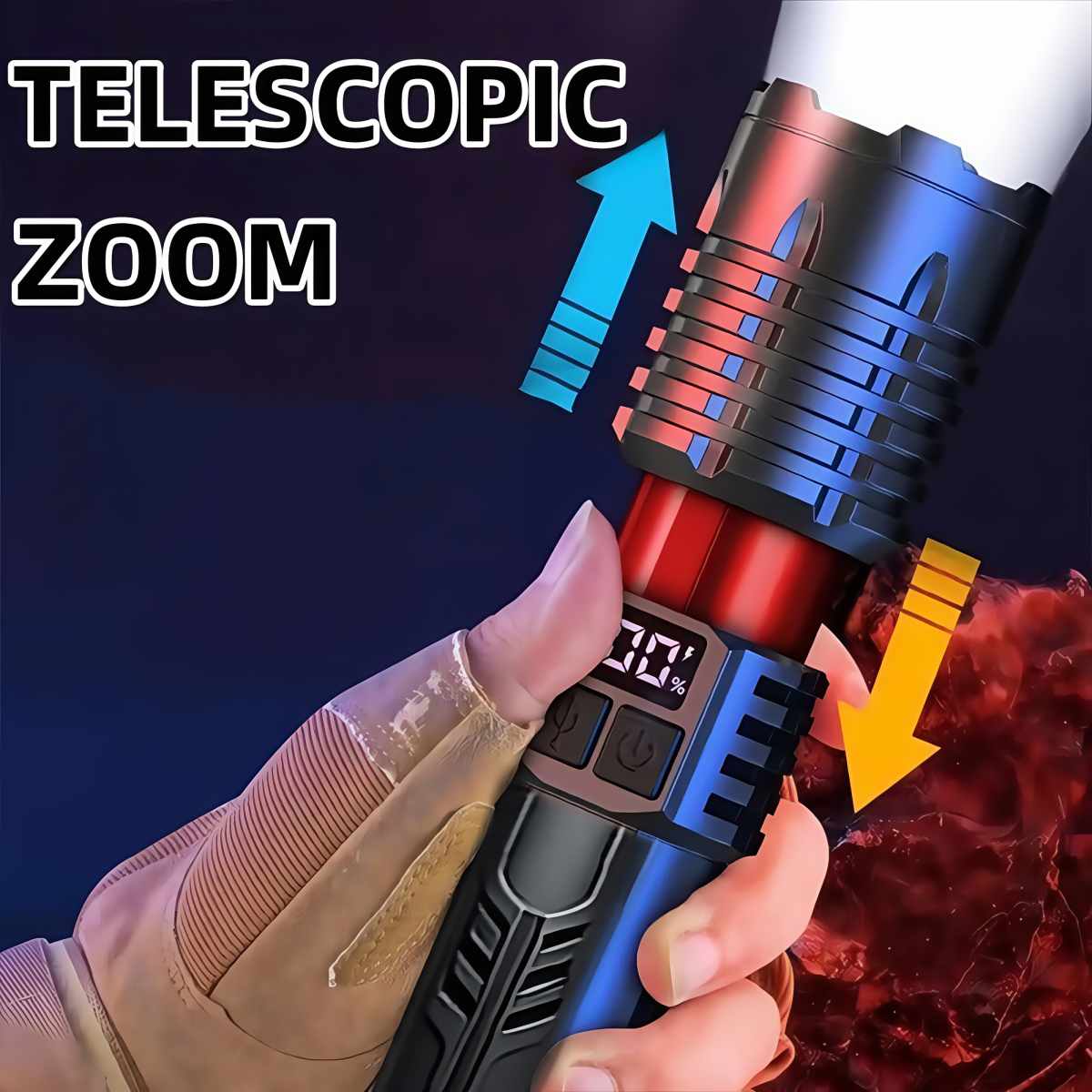 Rechargeable LED Flashlight 4 Pack High Lumens Zoomable Tactical Flashlights for Camping Hiking Emergency Outdoor
