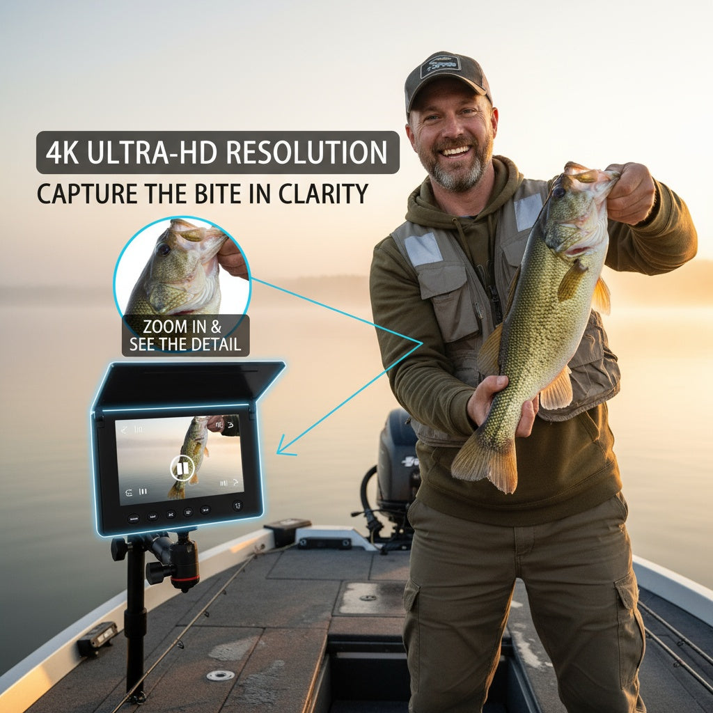 Underwater Fishing Camera Fish Finder HD 4.3 Inch Screen 140° Wide Angle Lens Fish Attracting Light Underwater Camera for Ice Fishing Lake River