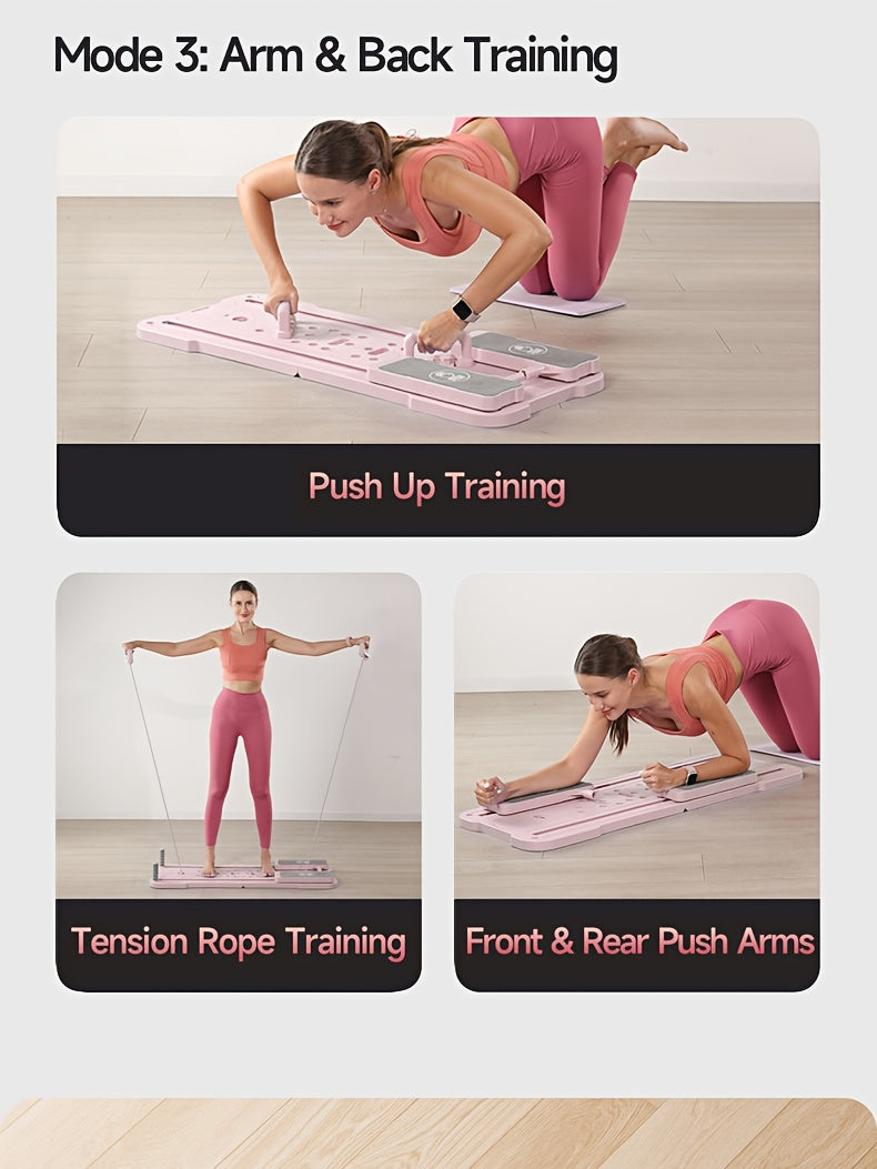 9-in-1 Portable Pilates Reformer Board – Multifunctional Ab Wheel Push-Up Exercise Equipment for Home Gym Full Body Core Training Muscle Toning, Gift for Her Him