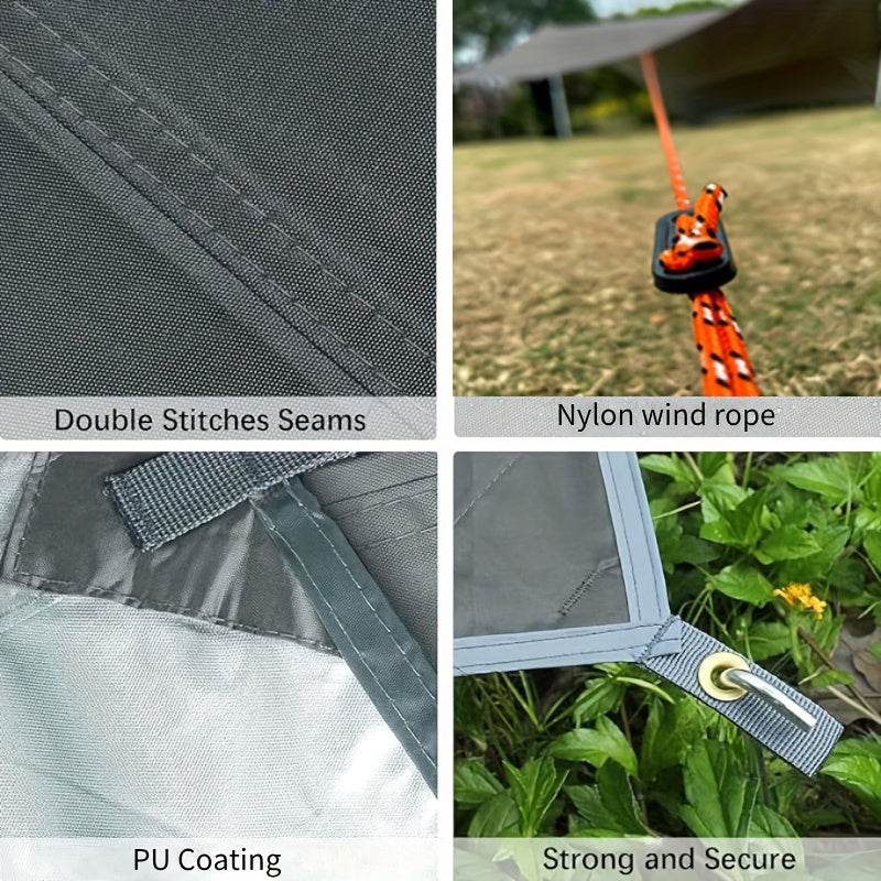 Waterproof Camping Tarp Canopy 4 Person – UV Protection Alloy Poles Portable Foldable Rain Fly Awning for Hiking Backpacking Survival Outdoor, Multiple Colors & Sizes