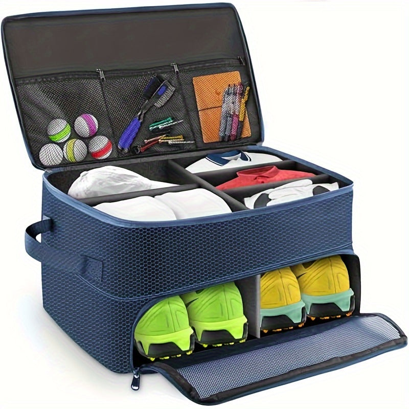 Golf Ball Bag Oxford Fabric Storage Pouch - Portable Golf Ball Carrier with Zipper for Men Women Golfers, Holds 12+ Balls, Lightweight Golf Accessories Organizer for Course, Cart & Range