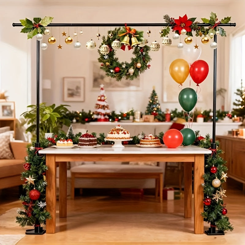 Adjustable Table Arch Stand 2.6-8.5ft Extendable Balloon Arch Frame with Clamp Base – DIY Party Decoration for Weddings Birthdays Baby Shower Christmas Events Indoor Outdoor