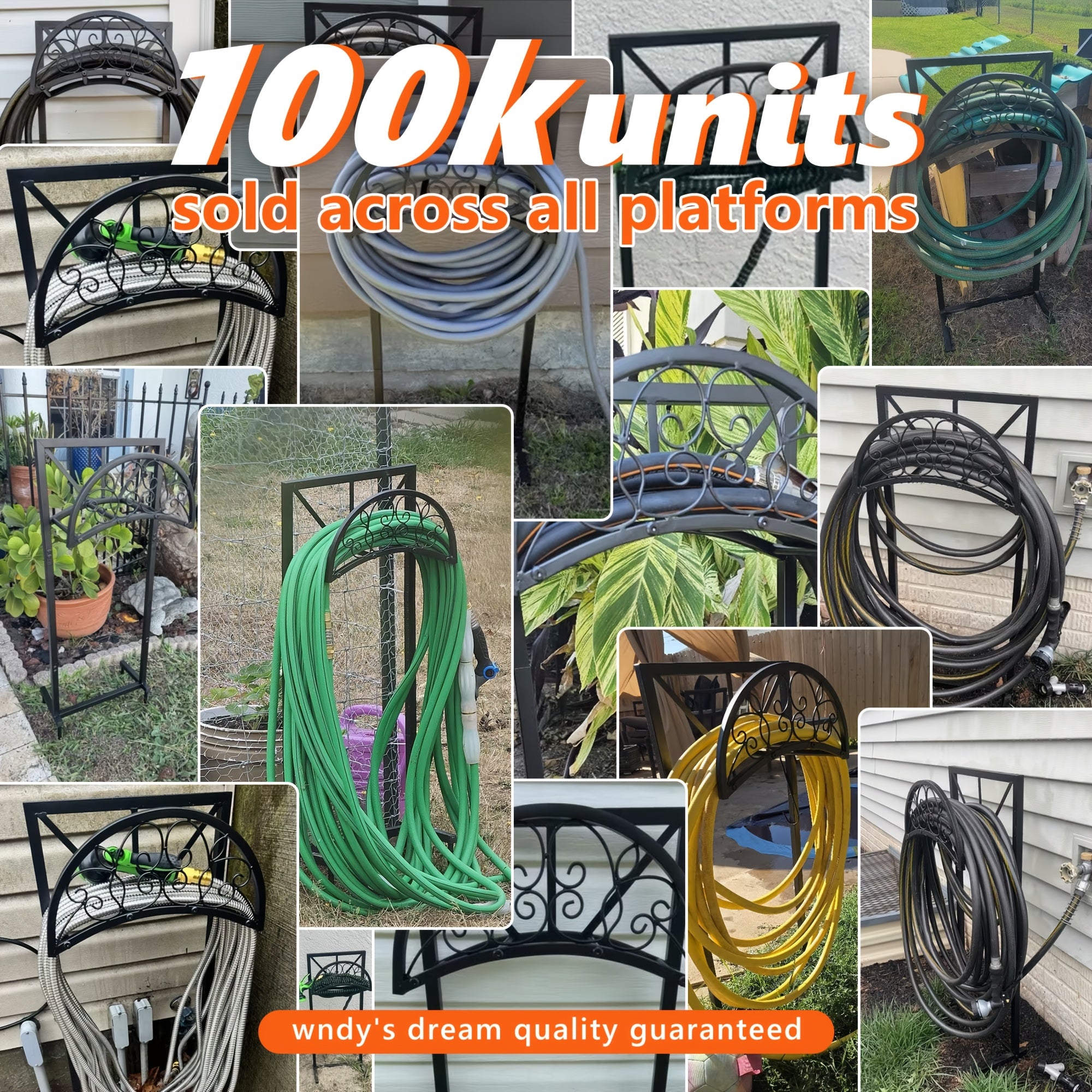 Garden Hose Holder Freestanding – Heavy-Duty Metal Hose Rack with Ground Spikes, Rust-Resistant, Detachable Organizer for Outdoor Lawn, Patio & Garden Beds | Multiple Styles