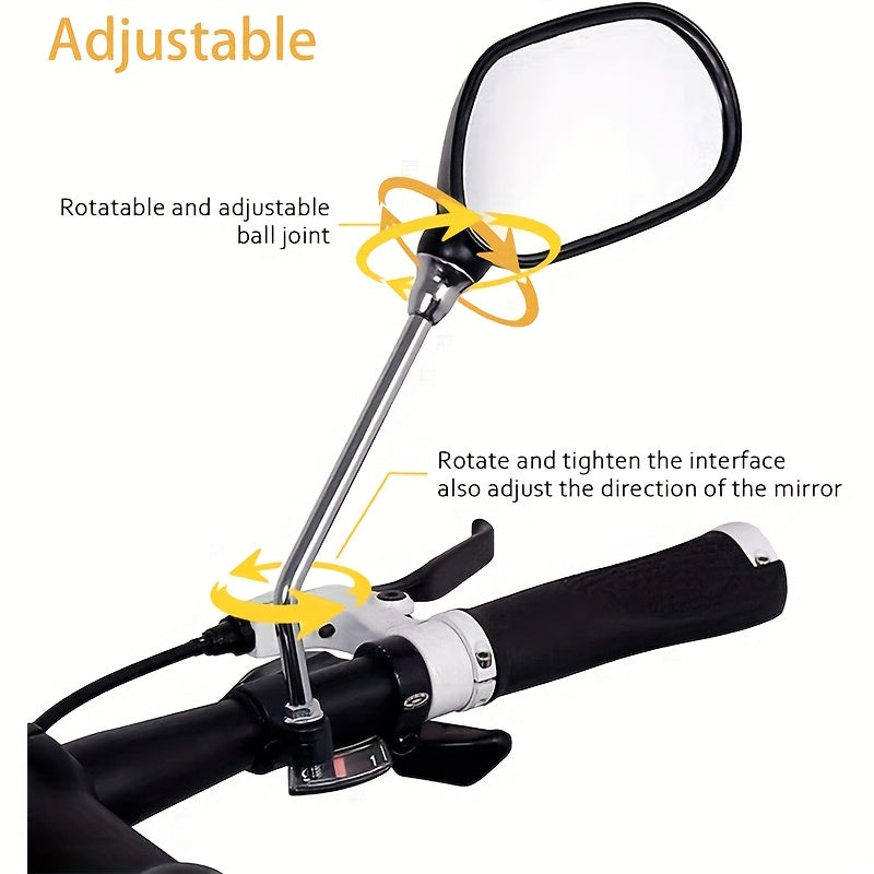 Bike Mirrors 2 Pack Wide Angle 360° Adjustable Bicycle Handlebar Mirrors 22-26mm – Rear View Safety Mirrors for Mountain Road Bike & Motorcycle