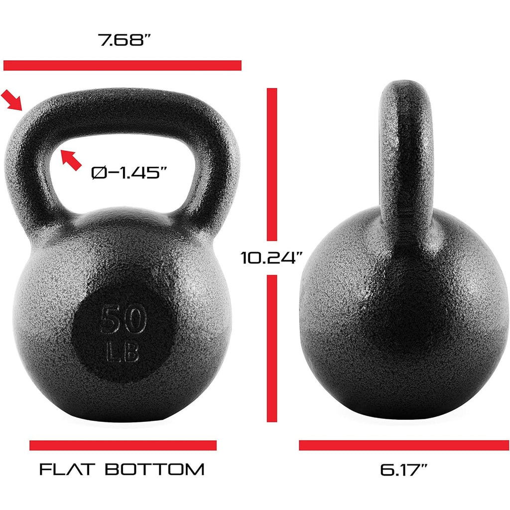 Cast Iron Kettlebell 10 25 35 50 70 LB Hammerstone Painted Flat Bottom Wide Handle – Home Gym Strength Training CrossFit HIIT Full Body Workout Weight