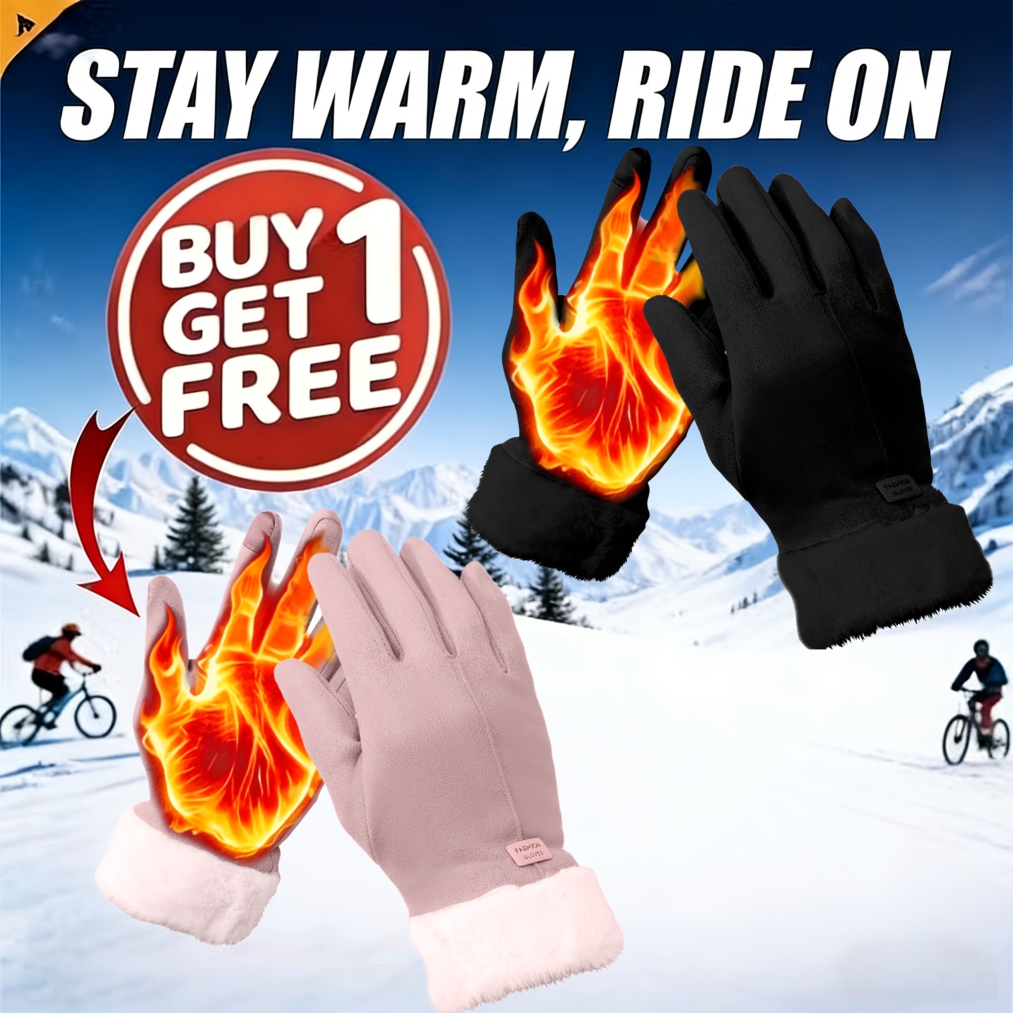 Women's Touchscreen Winter Gloves Windproof Fleece-Lined Thermal - 1/2/3 Pack for Cycling Outdoor Activities, Soft Warm Cold Weather Gloves Black Gray Blue Brown Pink