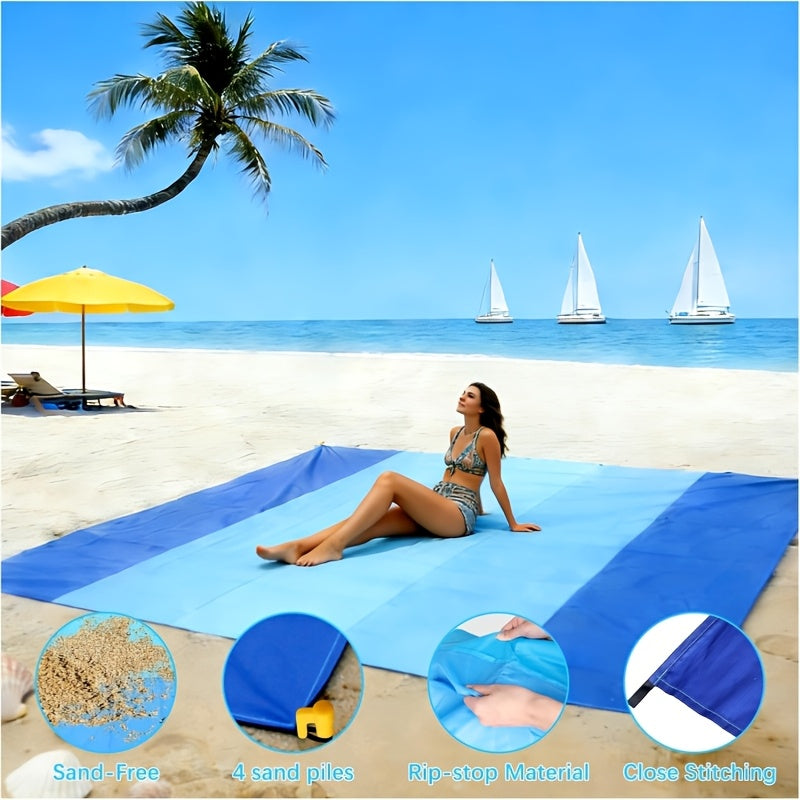 Sand Free Beach Blanket Large Portable Picnic Mat – Waterproof Outdoor Mat for Camping, Travel & Beach Days