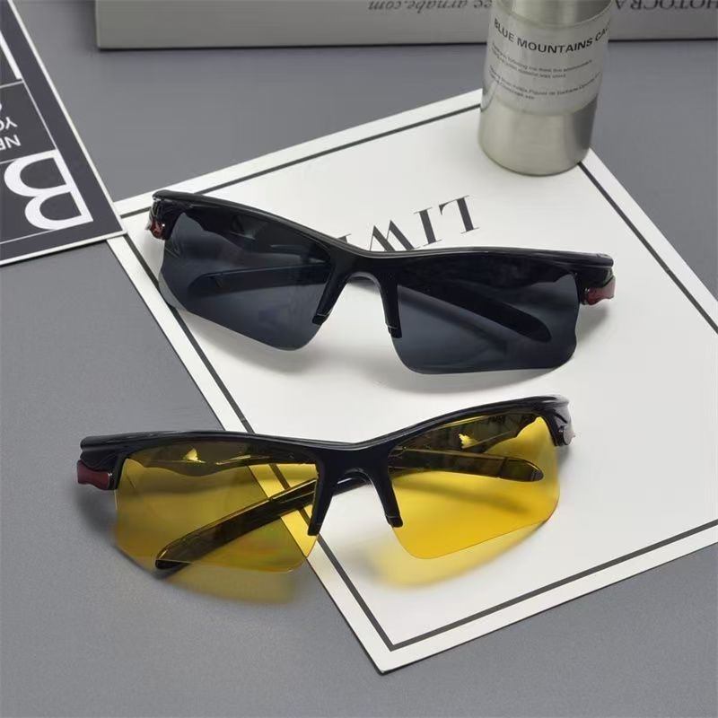 Day & Night Driving Glasses Set – UV400 Anti-Glare Half Frame Sunglasses for Safe Driving, Racing & Outdoor Use | Improves Visibility in Daytime & Nighttime Conditions