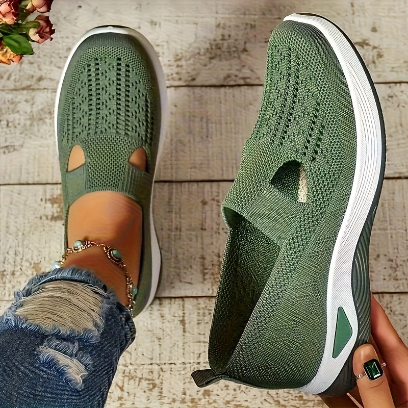 Women's Orthopedic Knitted Breathable Slip-On Shoes Arch Support – Walking Running Casual Sneakers 12 Colors US 2.5-10.5