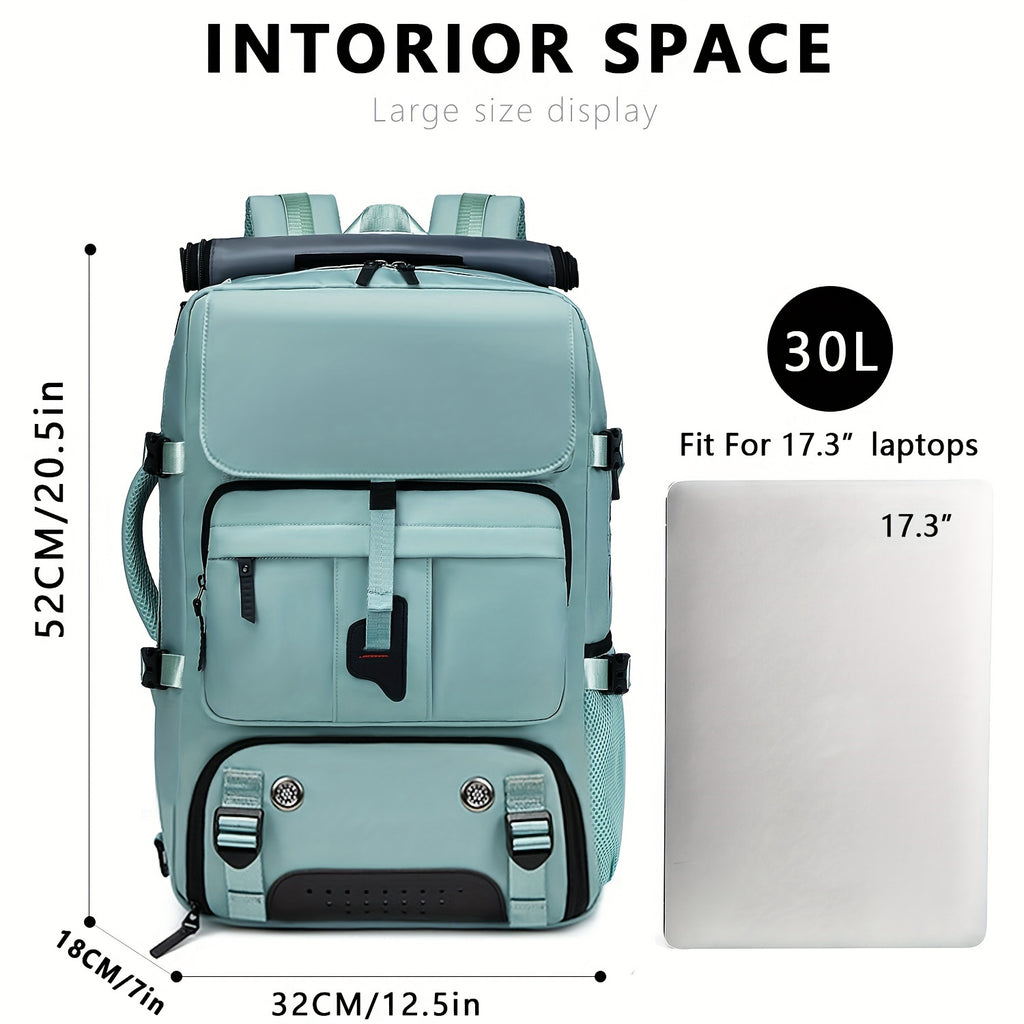 Large Capacity Laptop Backpack with Shoe Compartment – 31-35L Travel Backpack for Men & Women, USB Charging Port, Business, College & Weekend Trips