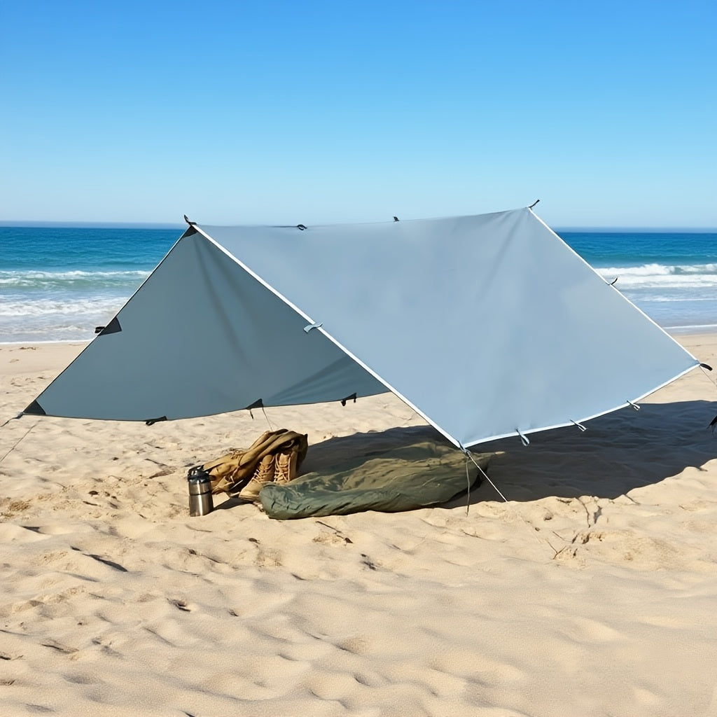 Waterproof Camping Tarp Canopy 4 Person – UV Protection Alloy Poles Portable Foldable Rain Fly Awning for Hiking Backpacking Survival Outdoor, Multiple Colors & Sizes