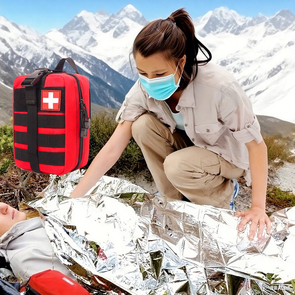 IFAK Tactical First Aid Kit Bag with Tourniquet Scissors Whistle – Portable Emergency Survival Kit for Hiking Camping Hunting Car Outdoor Adventures