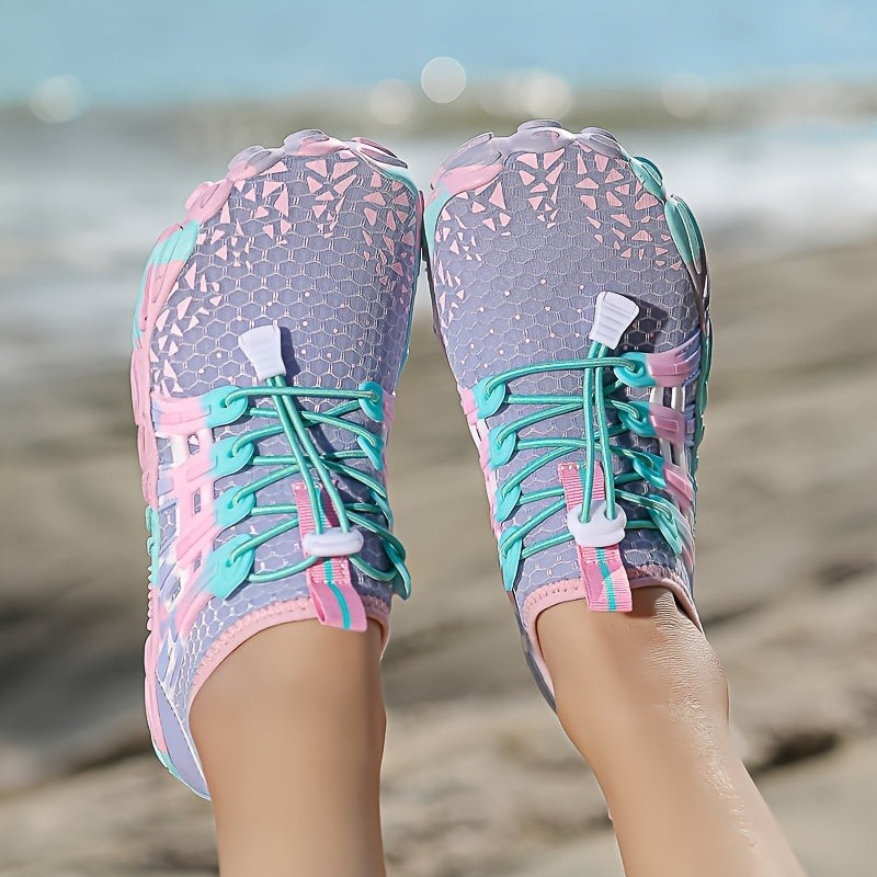 Quick Dry Water Shoes Lightweight Non-Slip Breathable Beach Swim Yoga Wading Shoes for Women Sizes US 6-10 Purple Grass Green