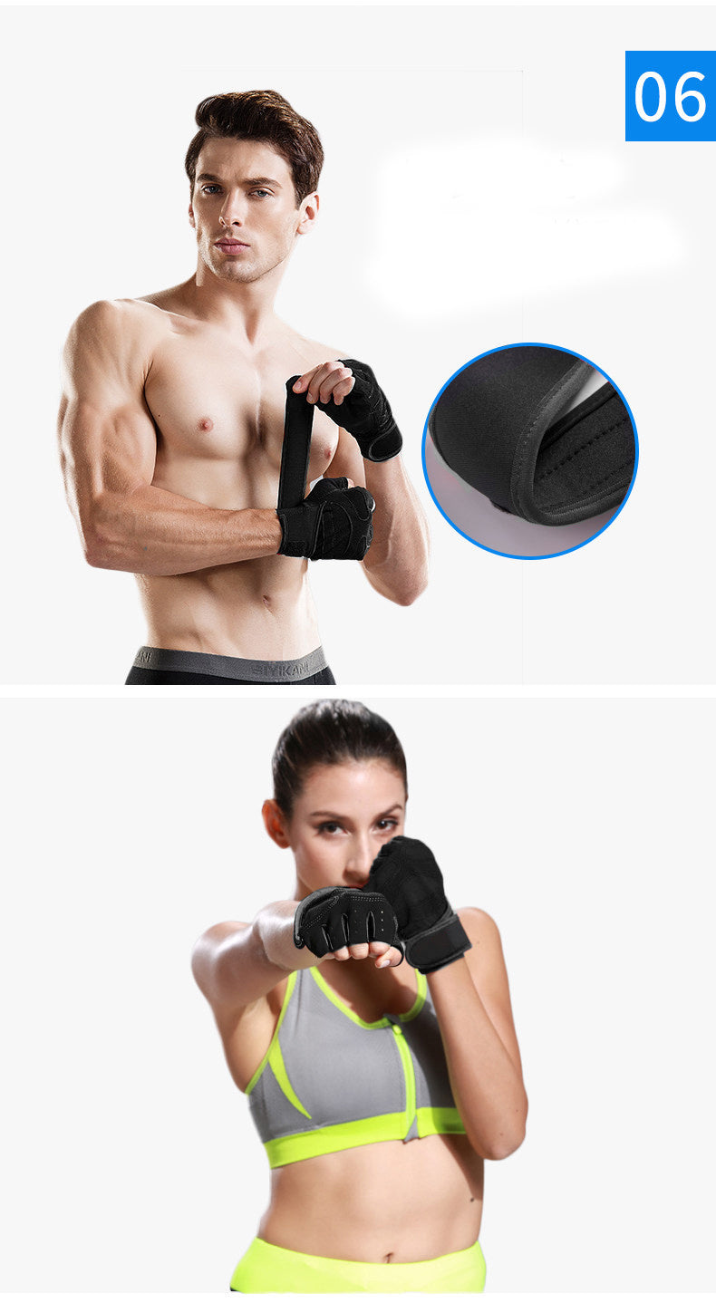 Half Finger Cycling Gloves for Men & Women – Breathable Knit Sports Gloves with Hook-and-Loop Closure for Cycling, Fitness, Hiking & Outdoor Activities
