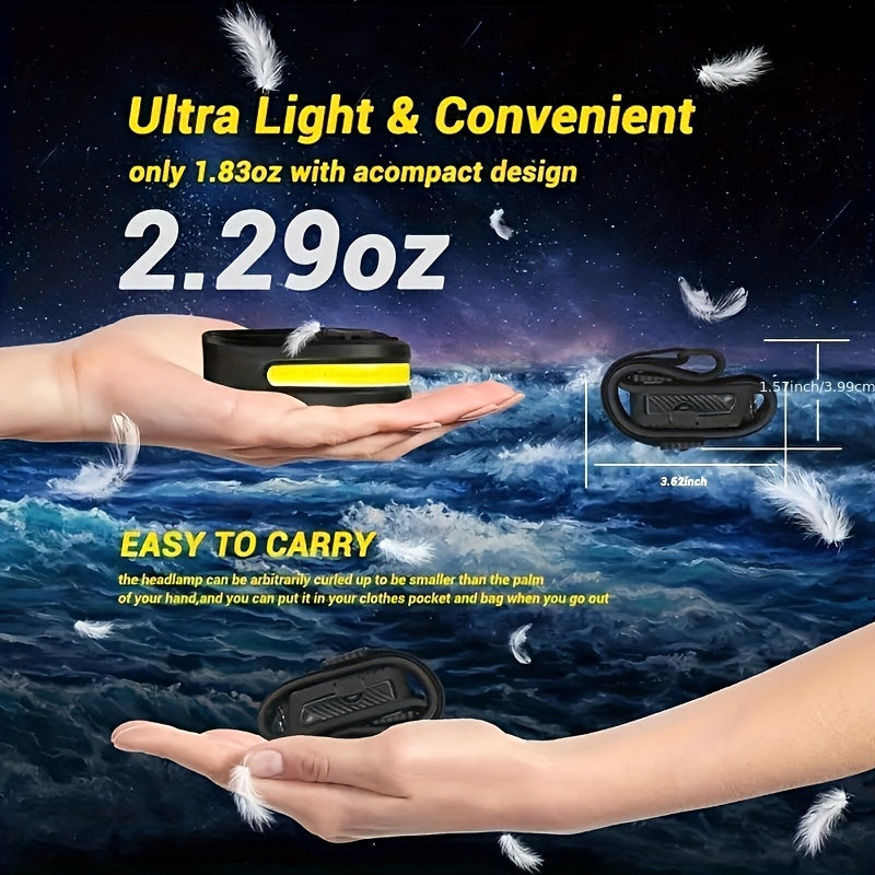 LED Headlamp Rechargeable 4 Pack USB Hands-Free Ultra Bright 1200mAh Adjustable Headband Work Light – Camping Hiking Running Fishing Repairing Emergency Headlamps for Adults