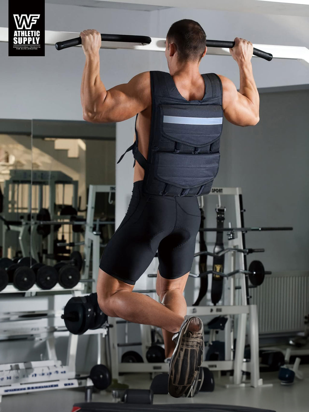 40LB Adjustable Weighted Vest for Strength Training Workout & Running – Removable Weight Packets Body Weight Jacket for Men Women – Reflective Padded Fitness Vest Regular Length