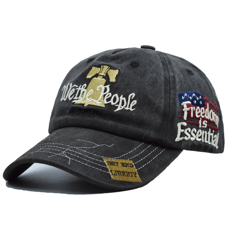 Embroidered Baseball Cap Vintage Water Washed Hat for Men and Women Adjustable Unisex Trendy Dad Hat 2025