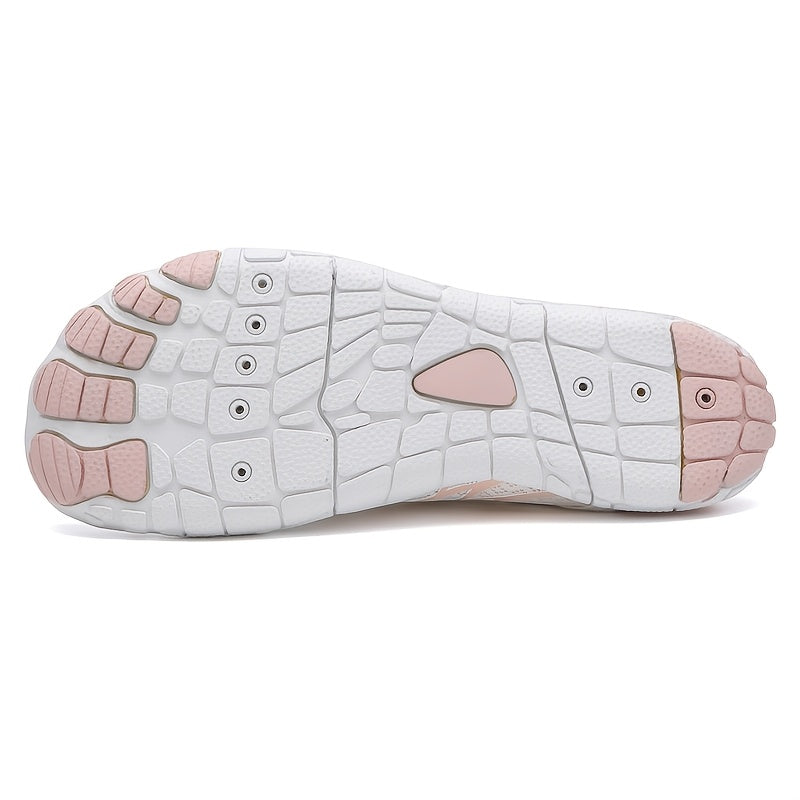 Women's Barefoot Shoes Wide Toe Box Non-Slip Breathable Lightweight - Water Shoes for Beach Pool Swim Hiking Walking, Sizes US 6-11, White Black Pink