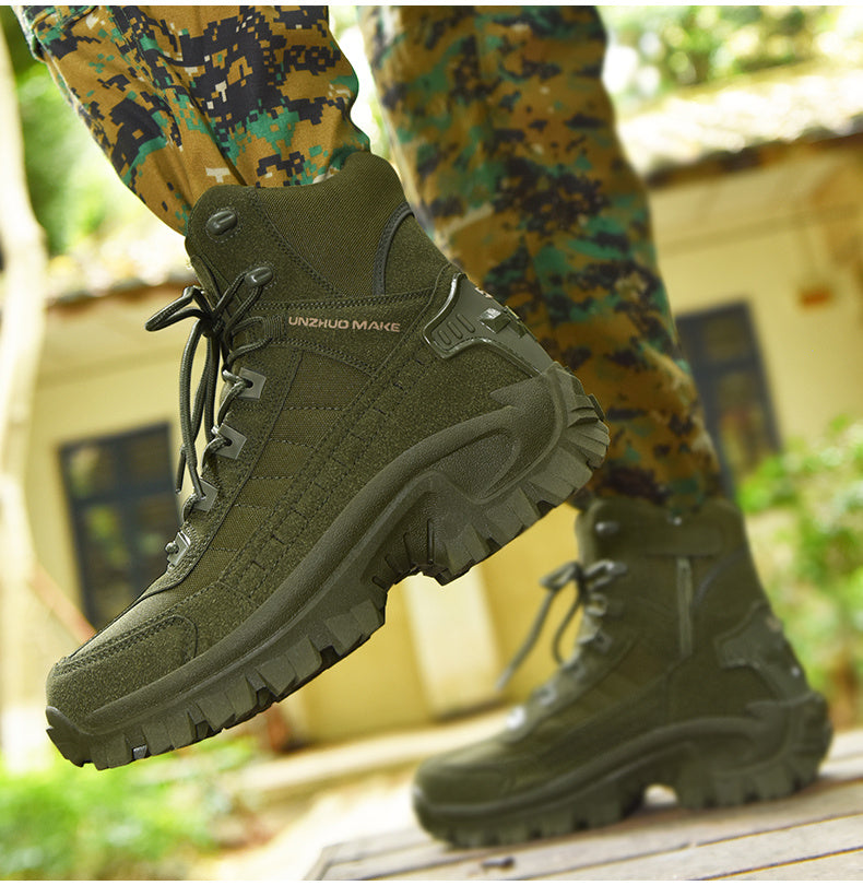 Men's High-Top Tactical Hiking Boots – Lightweight Slip-Resistant All-Season Boots for Outdoor Hiking, Hunting, Jungle & Adventure Travel, US 7-12, 3 Colors
