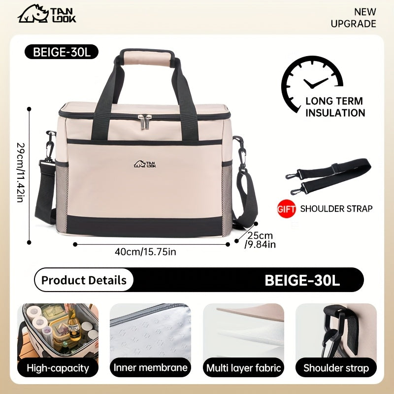 Insulated Cooler Bag Large Capacity Portable Lunch Bag for Camping Hiking Picnic Beach Car Travel Outdoor Food Storage