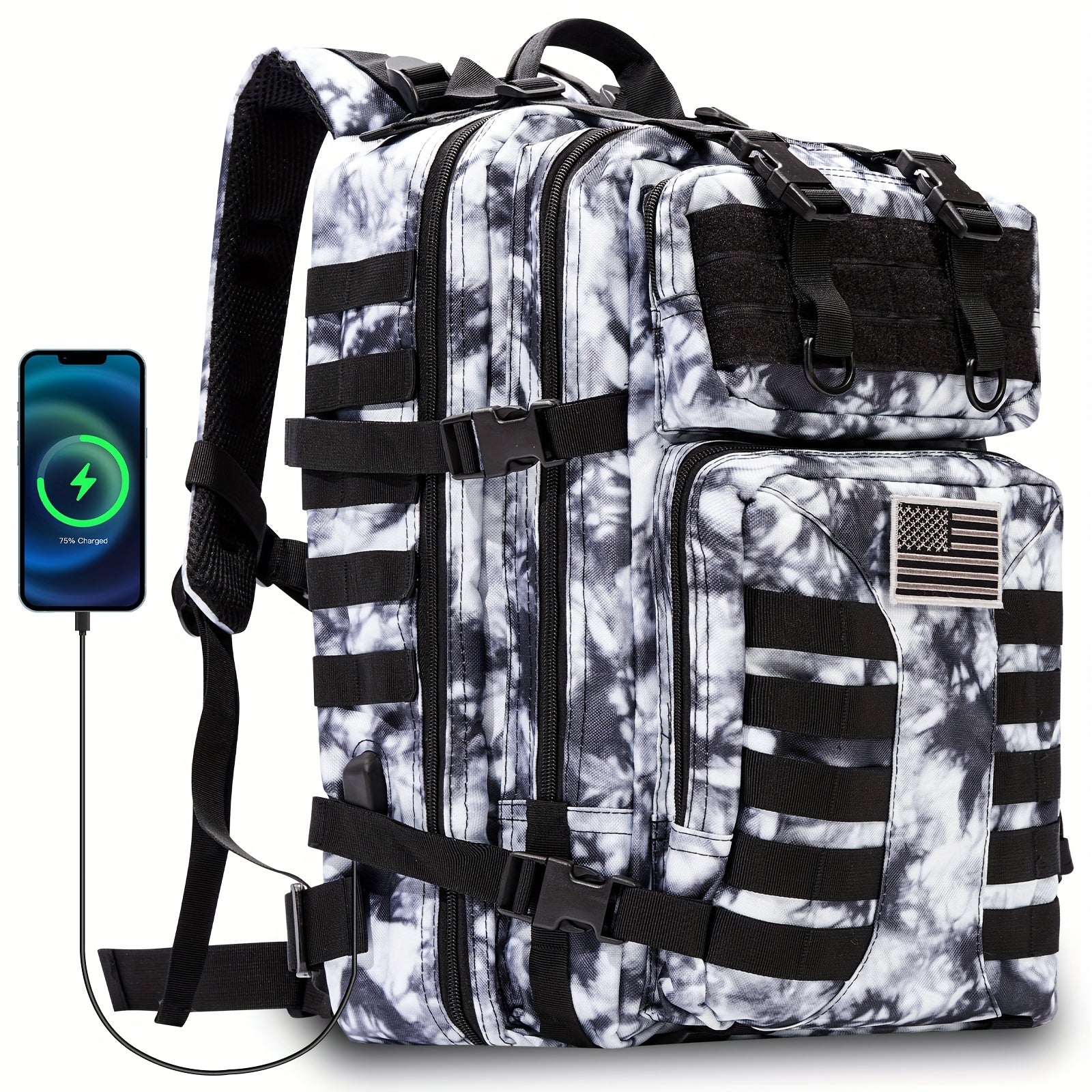 Tactical Backpack 50L (13.21 Gal) – High Capacity Unisex Military Bag for Camping, Hiking, Hunting, Fishing & Travel, Multiple Color Options with Optional Storage Bag
