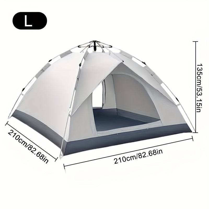 Pop Up Tent 3 Seconds Quick Open – Automatic Camping Tent, Fiberglass Poles, Oxford Cloth, All-Season Zip Closure, Double Door & Window Options, 2 Person, for Hiking, Travel & Beach