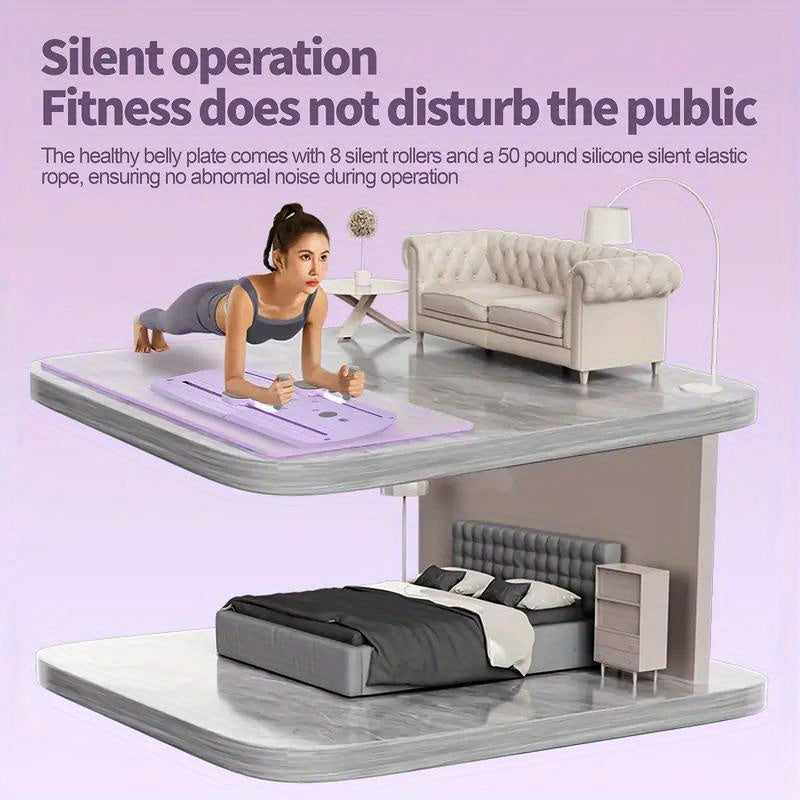 8-in-1 Foldable Pilates Board with Resistance Bands Home Gym Abdominal Workout Equipment Anti-Deformation PP Material Compact Storage Perfect Gift